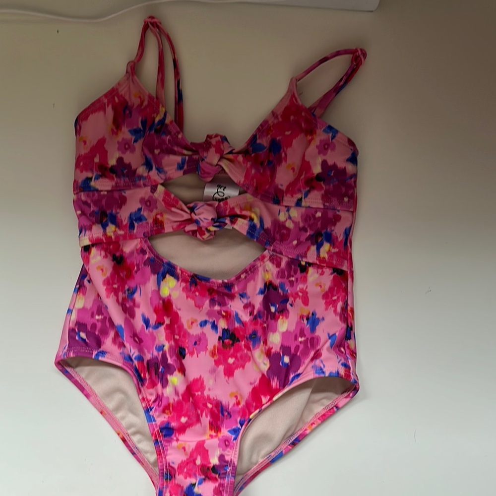 Pink Floral One-Piece Swimsuit